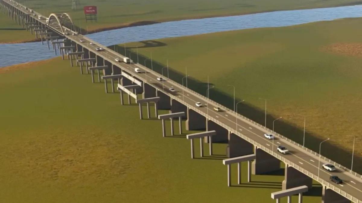 El puente de 1.324 metros sobre el río Salado que unirá Santa Fe y Santo Tomé ya está al 55%