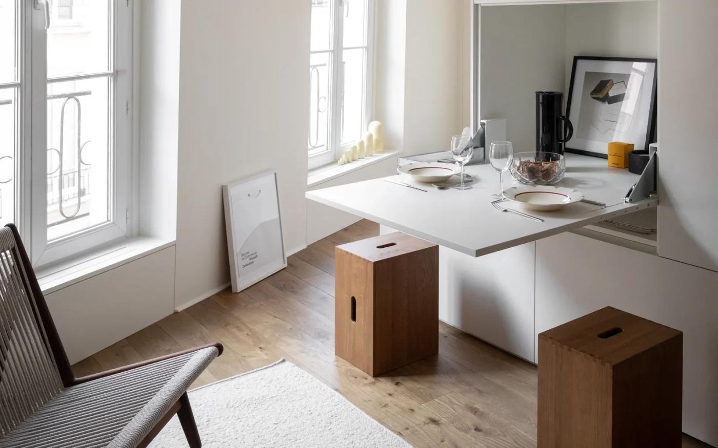En el corazón del Marais parisino, un departamento de 20 m² optimiza cada metro con diseño hotelero