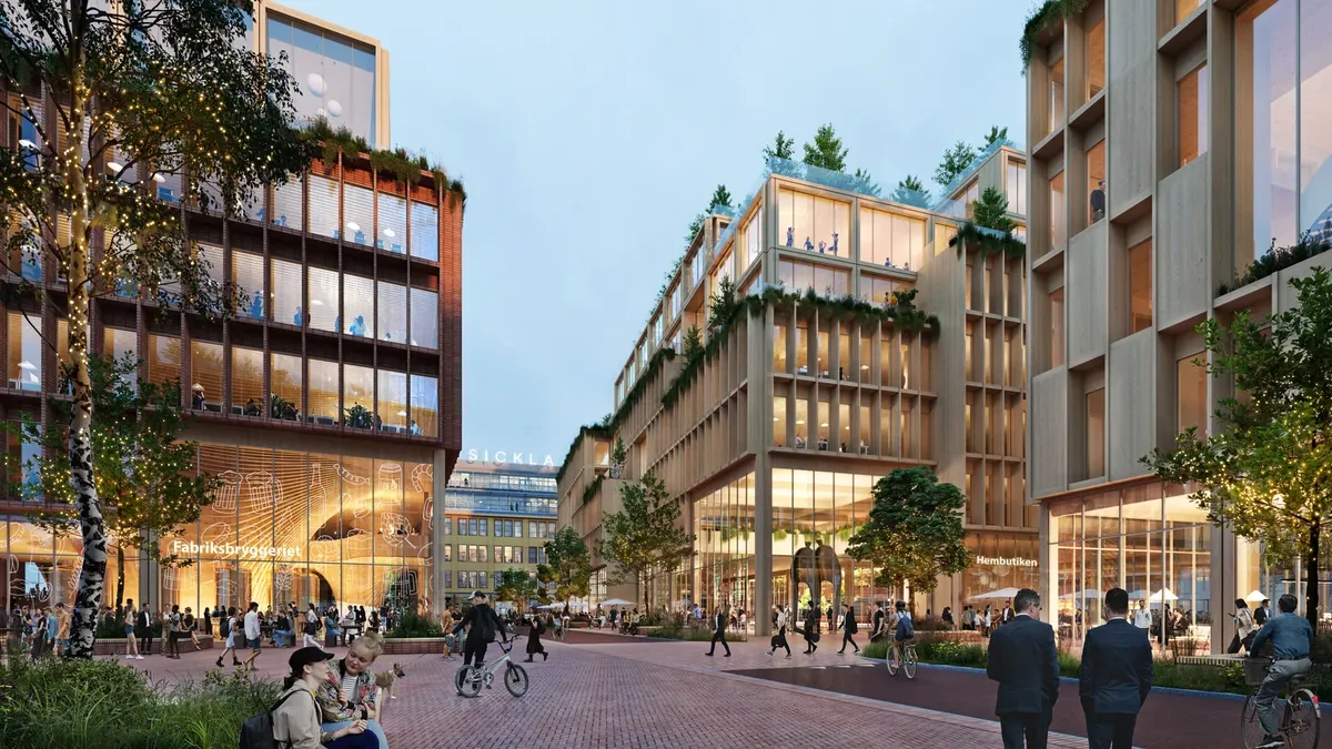 Stockholm Wood City: el barrio de madera que transforma un antiguo distrito industrial en Estocolmo